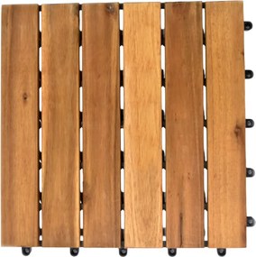 Famiflora Houten Terrastegels Set - 9 Stuks - 30x30 cm - Lichtbruin - 6 Latten