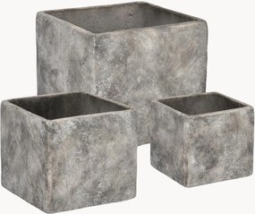 Handgemaakte outdoor plantenpotten Meili, 3-delig