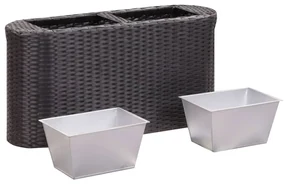 vidaXL Plantenbak verhoogd 80x25x40 cm poly rattan zwart