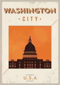 Ilustratie Typographic Washington City Poster Design, kursatunsal