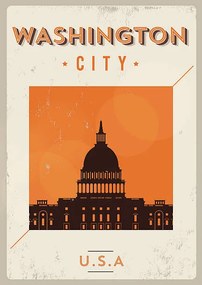 Foto Typographic Washington City Poster Design, kursatunsal