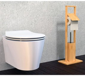 EISL Toiletset toiletrol- en toiletborstelhouder 30x21x82 cm bamboe