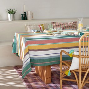 Tafelkleed met strepen van gewassen geweven katoen Antika