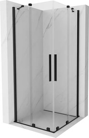 Mexen Velar Duo schuifdouchecabine 90 x 90 cm, transparant, zwart - 871-090-090-02-70