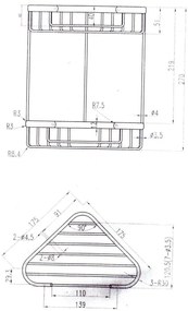 Eastbrook Solid messing doucherek driehoek dubbel chroom