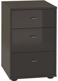 Goossens Nachtkastje Bali, 3 glasladen 40 cm breed,  64 cm hoog
