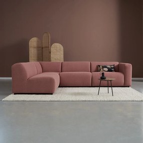 Hoekbank Links Met 1 Armleuning Terracotta Roze