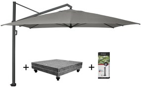 Icon zweefparasol 350x350 cm manhattan met 150 KG voet en hoes