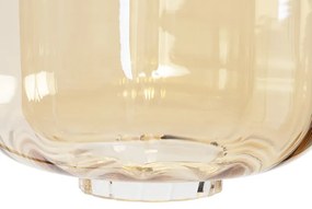Design vloerlamp zwart met amber glas - Qara Down