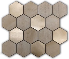 Zelfklevend Hexagon XL Cashmere - 29.2 cm x 25.4 cm x 0.33 cm | 0.5 kg | Paneli zelfklevende steenstrips