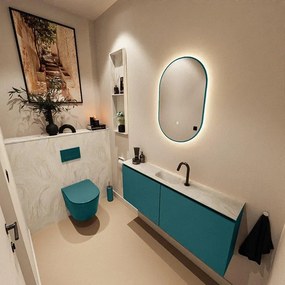 MONDIAZ TURE-DLUX 120cm toiletmeubel Smag. EDEN wastafel Ostra positie midden. Met 1 kraangat. TUREDX120SMAM1OST