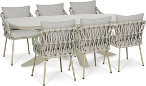 Tuinset 6 personen 220 cm Rope Zand/Beige Coco Oliva/Belluno