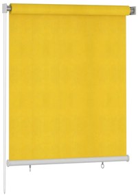 vidaXL Rolgordijn voor buiten 120x140 cm HDPE geel