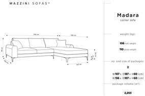 4.5-zitshoekbank Madara rechts velvet | Mazzini Sofas