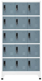 vidaXL Lockerkast 90x40x180 cm staal lichtgrijs en donkergrijs