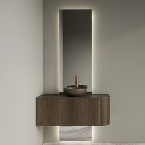 Gliss Design Celeste spiegel tweedelig rechthoekig 50x165cm met handsensor