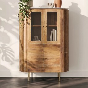 Ovale Buffetkast Mangohout - 100x42x145cm.