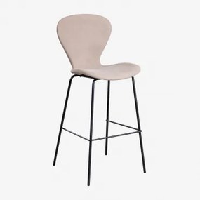 Pak Van 4 Uit Hoge Krukken ↑75 Cm & Zwart & Stof Licht Nude Bruin & Tela - Sklum