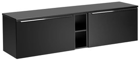 Comad Santa Fe Black badkamermeubel 180cm met open kast en toppaneel zwart mat