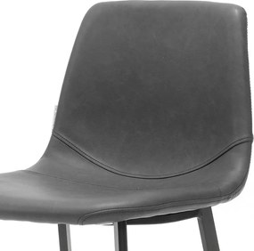 Barkruk Monza - leer Vintage zwart