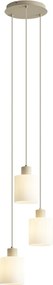 Scandinavische hanglamp beige met wit glas rond 3-lichts - Wisp