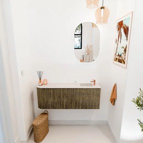 Mondiaz Joya DLux 110cm toiletmeubel ronding links dusk met wastafel faye rechts 1 kraangat meli