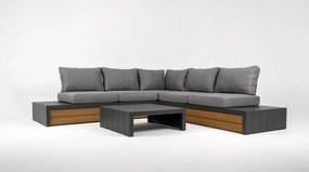 DATHO OUTDOOR Hoek Loungeset - Ibiza - Aluminium - Zwart Lichtgrijs - Datho Outdoor