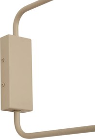 Moderne wandlamp taupe met gouden binnenkant verstelbaar 2-lichts - Lune