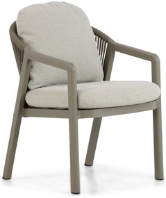Tuinstoel stapelbaar Aluminium/rope Taupe-naturel-bruin Santika Guss