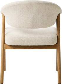 GARDA crème beige (stof Harmony 110) / natuurlijk eiken - GESTOFFEERDE STOEL VOOR WOONKAMER/EETKAMER