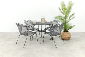 Royal Garden Elegance ronde stapelbare tuinset strekmetaal Ø105 cm.
