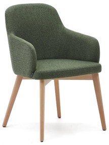 Kave Home Nelida Stoel Van Massief Beukenhout Naturel Groen