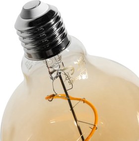 Set van 5 E27 dimbare LED lamp spiraal filament G95 goud 4W 270 lm 2100K