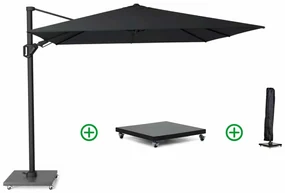 Platinum Challenger zweefparasol 3x3m T2 premium (incl. voet en hoes) jet black