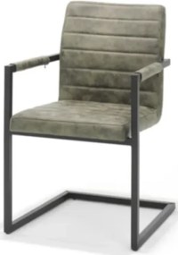 Eetkamerstoel - Apollo II - stof Bull lederlook moss