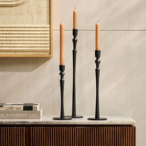 Set van 3 kandelaars van gegoten aluminium, Elans