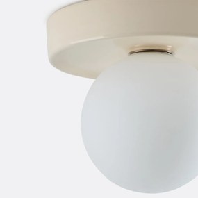 Plafondlamp of wandlamp, rond, keramiek en opaline glas, diameter 22,5 cm, HOLI