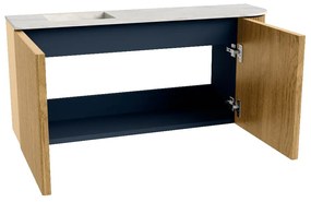 Mondiaz Joya DLux 90cm toiletmeubel ronding rechts oak met wastafel faye links zonder kraangat opalo