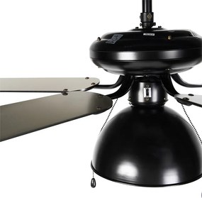 Industriële Plafondventilator met lamp zwart - Mistral Magna Industriele / Industrie / Industrial E27 rond Binnenverlichting Lamp