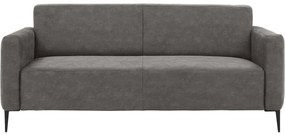 Goossens Key West grijs, micro leer, 3-zits, modern design