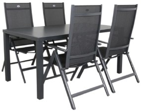 Hartman Aruba/Alma 4-persoons verstelbare tuinset 160x90 cm. - Antraciet