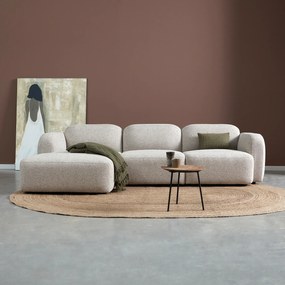 Beige Hoekbank Chaise Longue Links