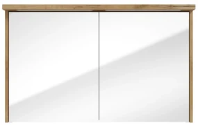 Fontana Grado spiegelkast met verlichting 100cm 2 deuren warm eiken