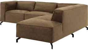 Goossens Bank Calvin antraciet, micro leer, 2,5-zits, modern design met ligelement rechts