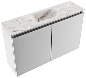 Mondiaz Ture DLux toiletmeubel 80cm plata met wastafel glace midden zonder kraangat