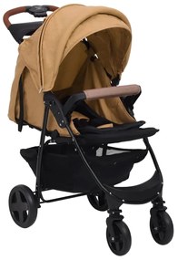 vidaXL Kinderwagen 3-in-1 staal taupe