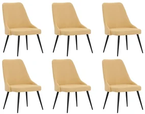 vidaXL Eetkamerstoelen 6 st stof geel