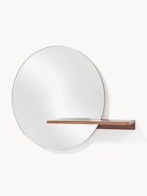 Ronde wandspiegel Sandro met houten plank