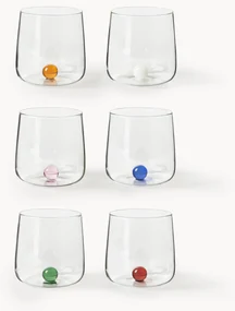 Handgemaakte waterglazen Bilia van borosilicaatglas, 6-delig