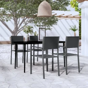 vidaXL 5-delige Tuinset zwart